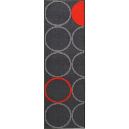 Tapis Cuisine Synthétique, Gris Orange, Design Moderne - Vue principale