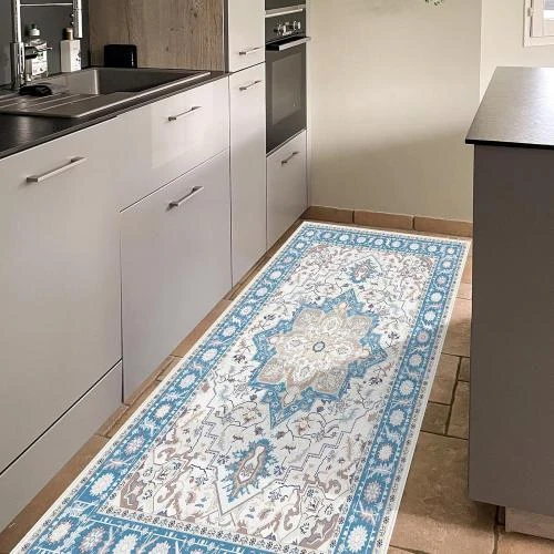 Tapis Multicolore Moderne, Poils Courts, Doux, Salon - Vue principale
