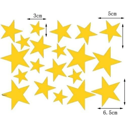 Détail de Autocollants muraux 3D étoiles argentés Luokeily, lot 20
