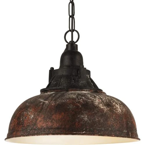 Lustre vintage industriel, lampe suspendue rétro, acier, noir - Vue principale