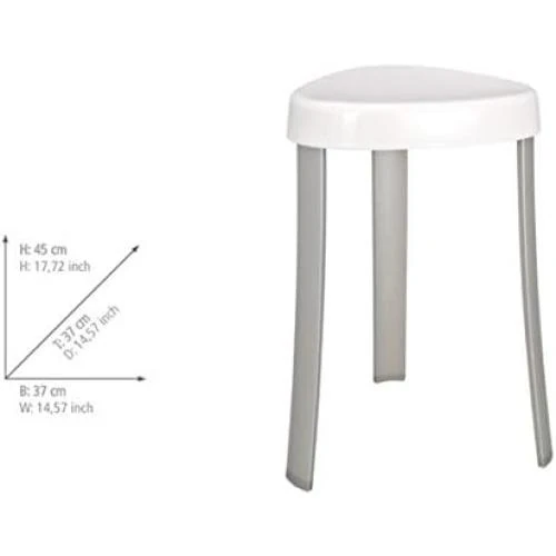Zoom sur Tabouret Salle de Bain Corrente, Blanc, Design Moderne