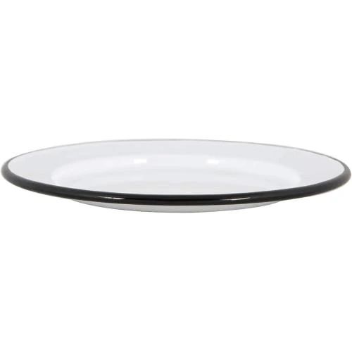 Zoom sur Plaques latérales email blanc, plats cuisine métal noir, 6 pièces