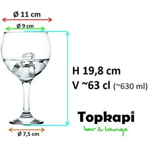Zoom sur Topkapi Lot 6 Verres à Gin Tonic Ballon 630 ML