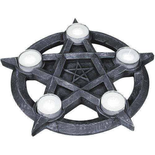 Présentation de Présentation Photophore Pentagramme Gris, Nemesis Now, Décoration Mystique