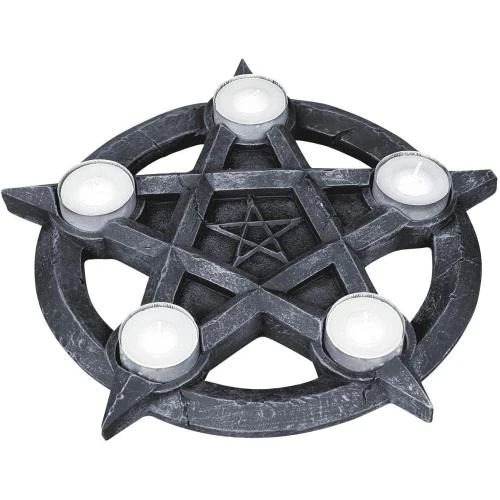 Photophore Pentagramme Gris, Nemesis Now, Décoration Mystique - Vue principale