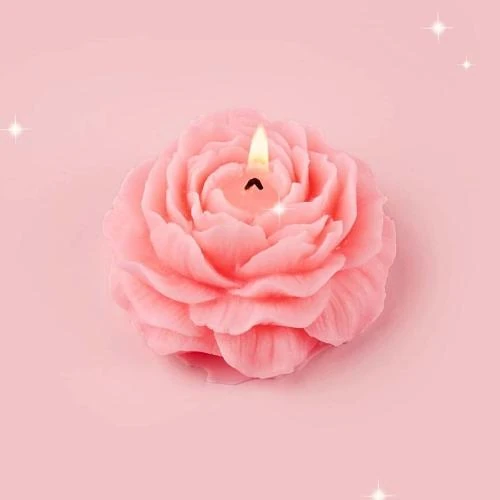 Détail de Bougies Fleur Pastel Rose, Blanc, Violet, Parfumées, Kawaii