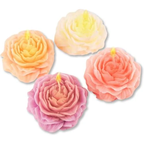 Bougies Fleur Pastel Rose, Blanc, Violet, Parfumées, Kawaii - Vue principale