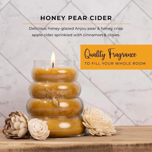 Détail de Bougie Miel Poire Cidre Jaune, A Cheerful Giver