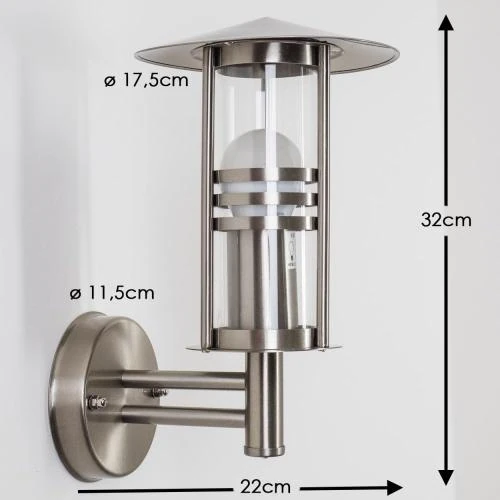 Zoom sur Applique Forli Hofstein, lampe murale acier inoxydable, verre