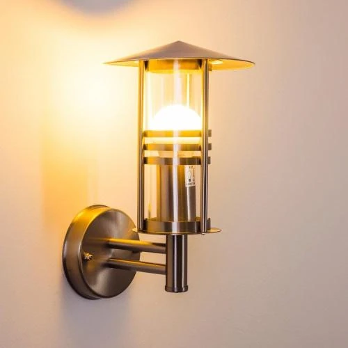 Détail de Applique Forli Hofstein, lampe murale acier inoxydable, verre