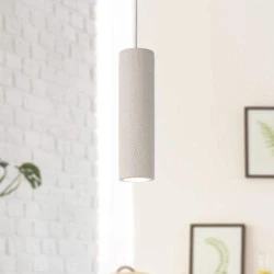Paco Home Luminaire suspension GU10, couleur Béton Grès Blanc