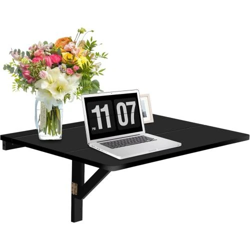 Table Murale Pliante Bois, Bureau Flottant, Peu Encombrant - Vue principale