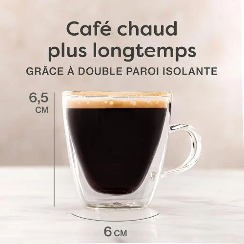 Zoom sur Verres Double Paroi 80ml, Cosumy, Conserve Température, Cadeau