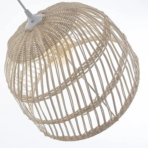 Détail de Suspension Rotin Naturel Lussiol SAIGON, Luminaire Design Boheme Chic Scandin