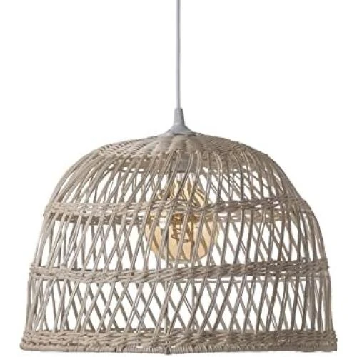 Suspension Rotin Naturel Lussiol SAIGON, Luminaire Design Boheme Chic Scandin - Vue principale
