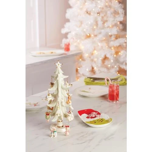 Zoom sur Lenox Merry Grinchmas Lot 4 Assiettes Décoratives