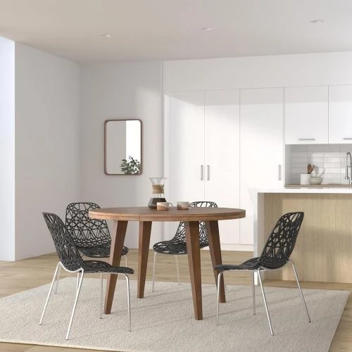 Détail de Chaises Cuisine Design Moderne KAYELLES, Lot de 4, Noir