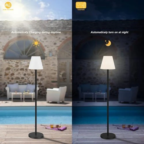 Zoom sur Lampadaire solaire étanche Ecvivk, sans fil, LED jardin