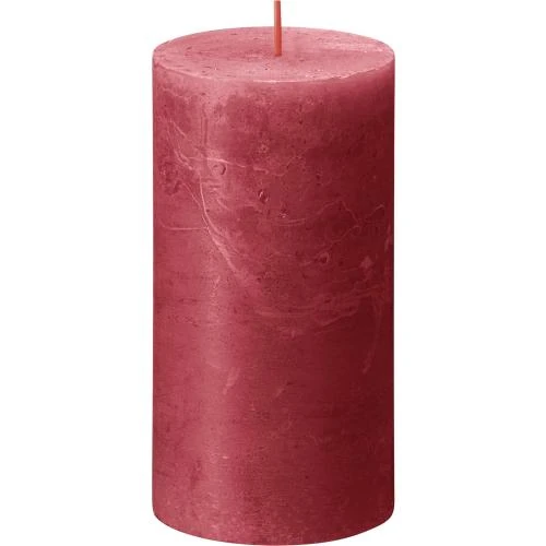 Détail de Bougie Rustique Rouge, Lot 4, Non Parfumée, Bolsisus