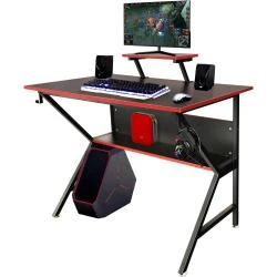 Bureau de jeu ergonomique, support moniteur réglable, rangement