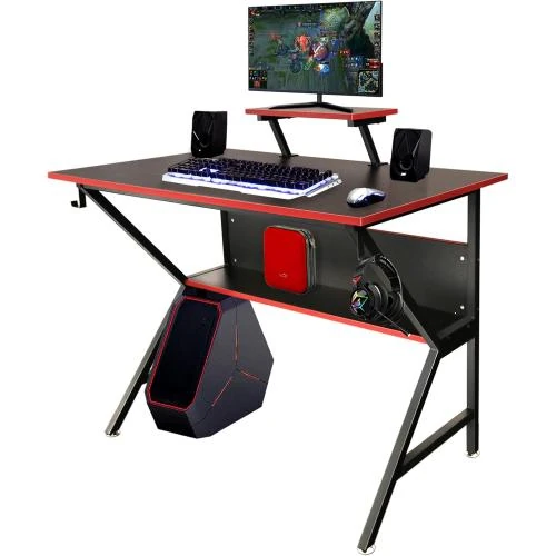 Bureau de jeu ergonomique, support moniteur réglable, rangement - Vue principale