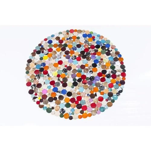 Tapis Rond Circle Kare Design, multicolore, fait main, décoration - Vue principale