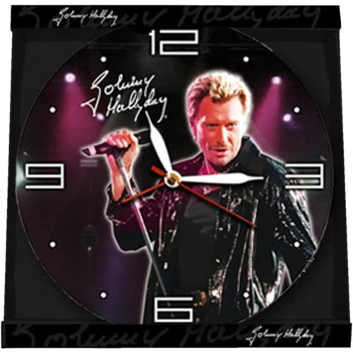 Détail de Pendule Johnny Hallyday, Horloge Chanteur, Décoration Murale
