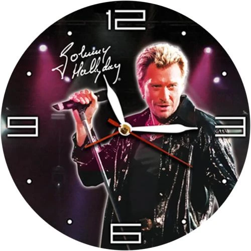 Pendule Johnny Hallyday, Horloge Chanteur, Décoration Murale - Vue principale