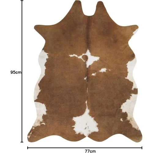 Zoom sur Tapis Andiamo Peau de Vache Imitation Crème Marron