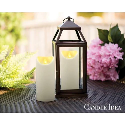 Détail de Bougies piliers LED étanches, télécommande, ivoire, 2 pièces
