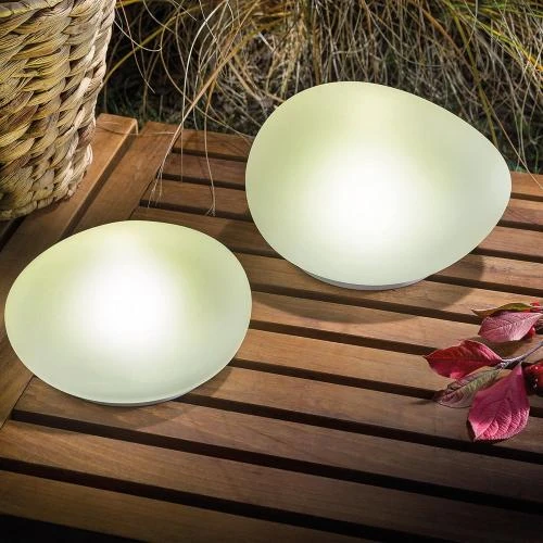 Détail de Lampes solaires décoratives Esotec, verre blanc, 2 pièces