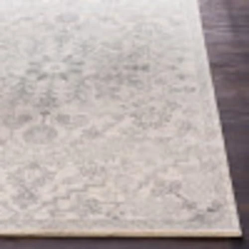 Zoom sur Tapis Surya Asmara Vintage Gris Clair pour Tout Intérieur Chic