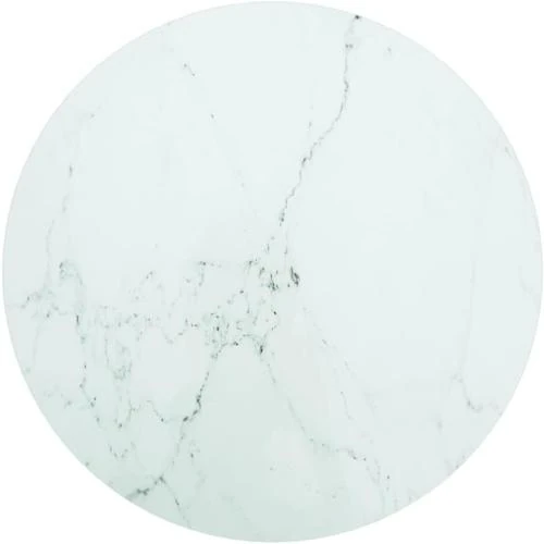 Zoom sur Dessus de Table Remplacement Verre Trempé Marbre Blanc