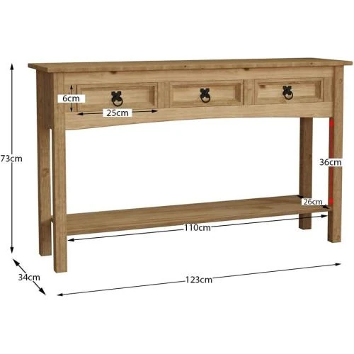Détail de Table de Chevet 3 Tiroirs Pin Vert Sapin Discount