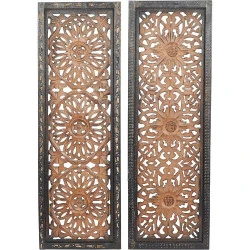 Sculpture Murale Bois Deco 79, Élégante, Lot de 2