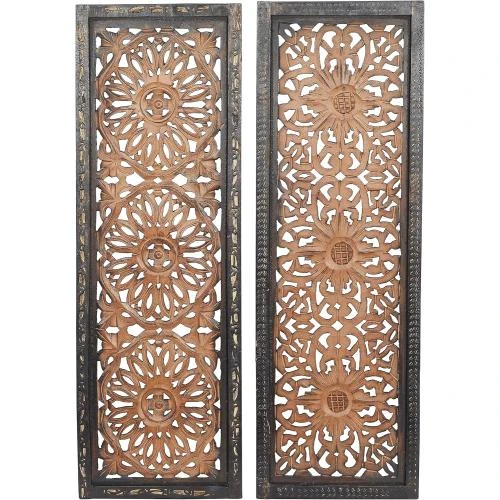 Sculpture Murale Bois Deco 79, Élégante, Lot de 2 - Vue principale
