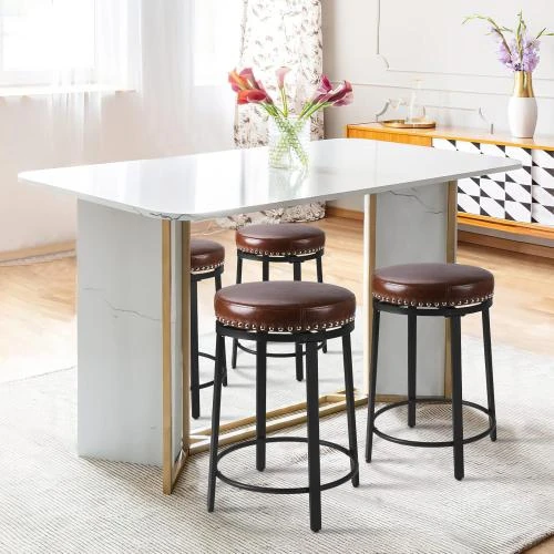 Détail de Tabourets de bar pivotants FLYZC, marron, confort optimal