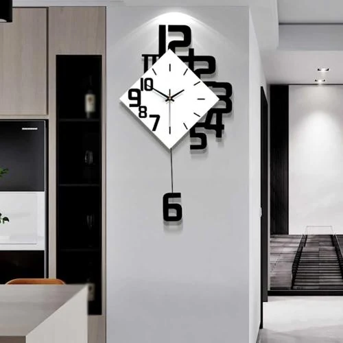 Horloge Murale Silencieuse Bois Design Moderne Élégant - Vue principale