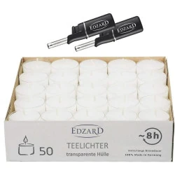Bougies chauffe-plat EDZARD, blanc, paraffine, 8 heures
