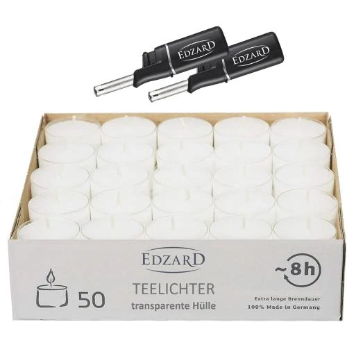 Bougies chauffe-plat EDZARD, blanc, paraffine, 8 heures - Vue principale