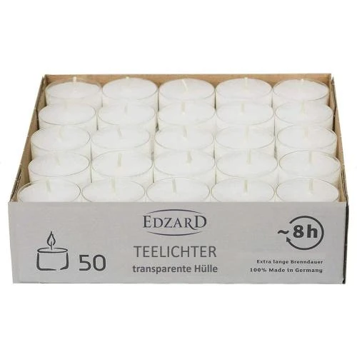 Détail de Bougies chauffe-plat EDZARD, blanc, paraffine, 8 heures