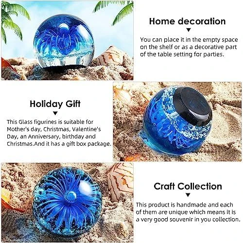 Zoom sur Figurine EUSTUMA Bleue en Verre Soufflé: Idée Cadeau Unique