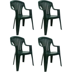 Chaises Tropea vertes Sf Savino Filippo, empilables, jardin