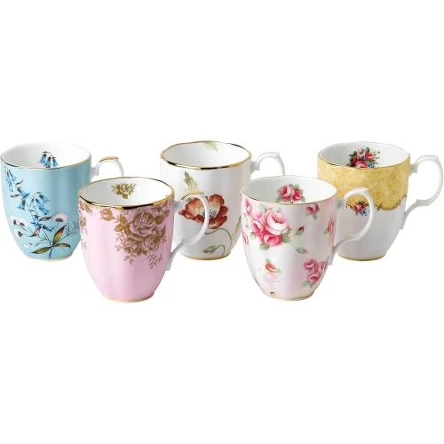 Zoom sur Tasse Royal Doulton, Rose Dorée, Vintage 1960