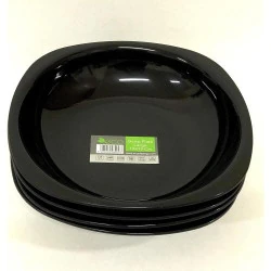 Assiettes creuses écologiques incassables ECO, noires, 4 pièces