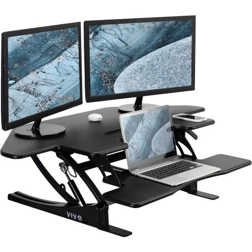 VIVO Bureau Réglable Hauteur Debout Angle Noir - Vue principale