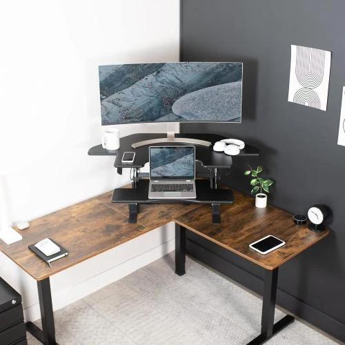 Détail de VIVO Bureau Réglable Hauteur Debout Angle Noir