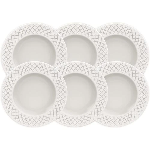 Assiettes dessert rondes porcelaine blanche Tramontina 6pcs - Vue principale