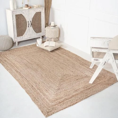 Détail de Tapis Jute RAJRANG, Bio, Rectangulaire, Décoratif, Reversible