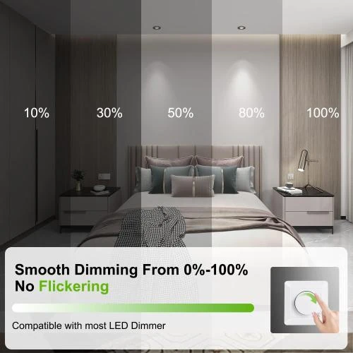 Détail de Spot LED Encastrable Dimmable Noir, 4000K, 470LM